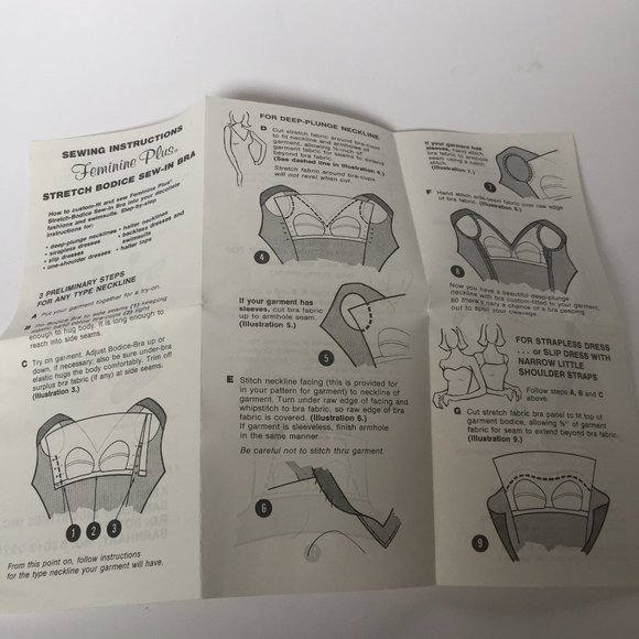 Sew in Bra D-Cup Sz. 38 -40 with Stretch Bodice - Picture 9 of 10